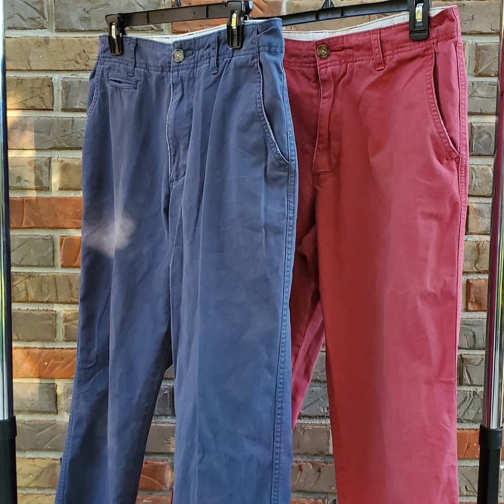 TWO pair Merona Tailored Fit Chino Khakis